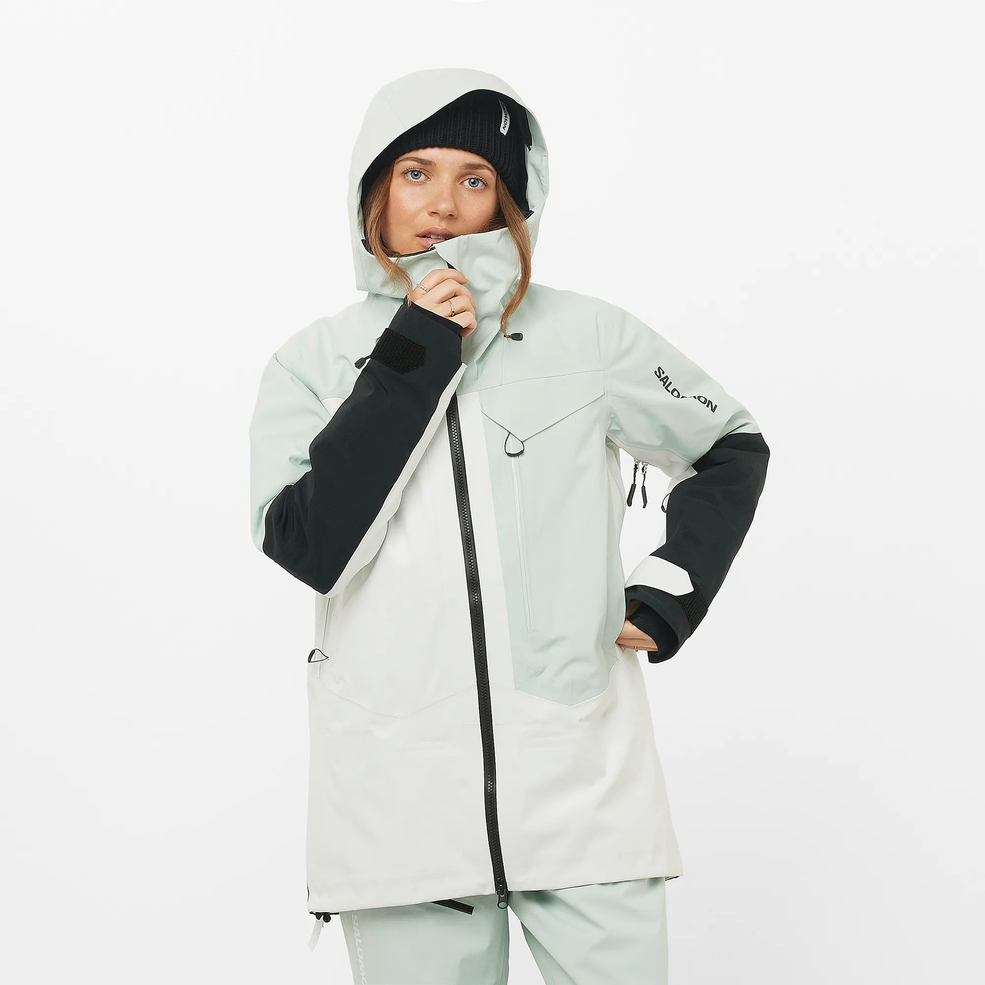 Salomon Moon Patrol Goretex Jkt W Misty Blue / White / Deep Black