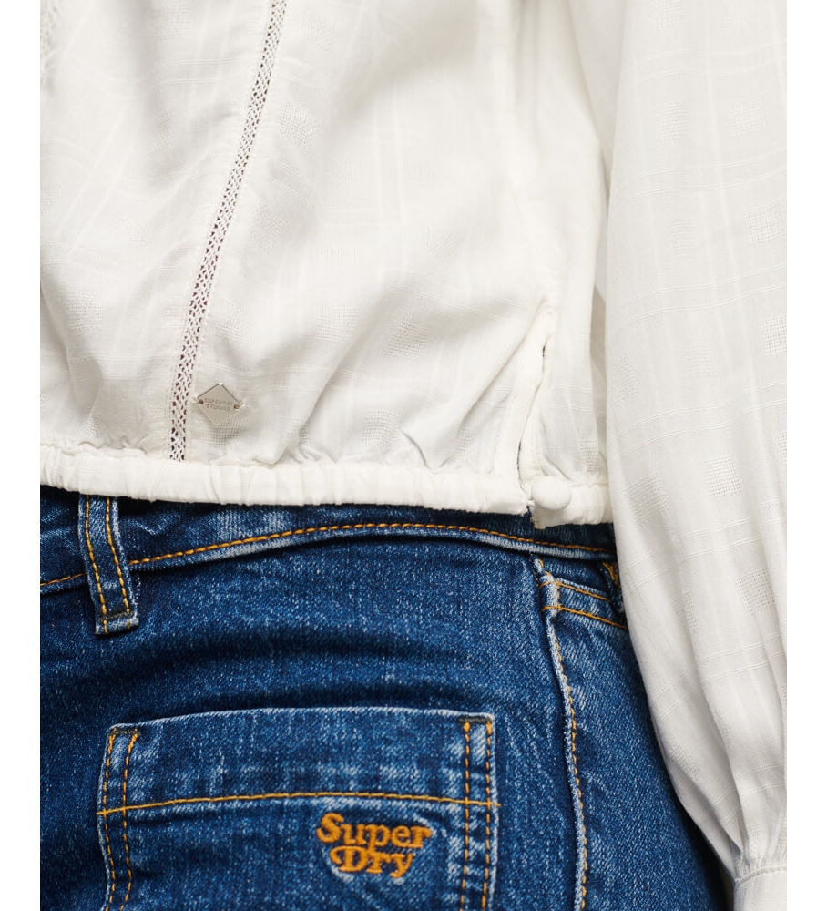 Blusa Superdry Studios em renda branca