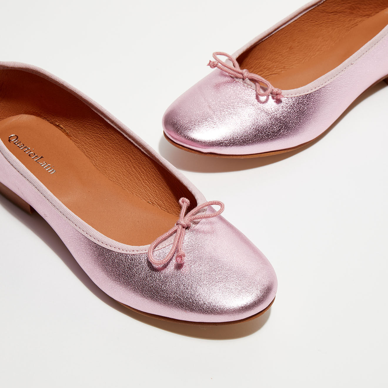 Quartier Latin Ballerines en Cuir Jeanne roses