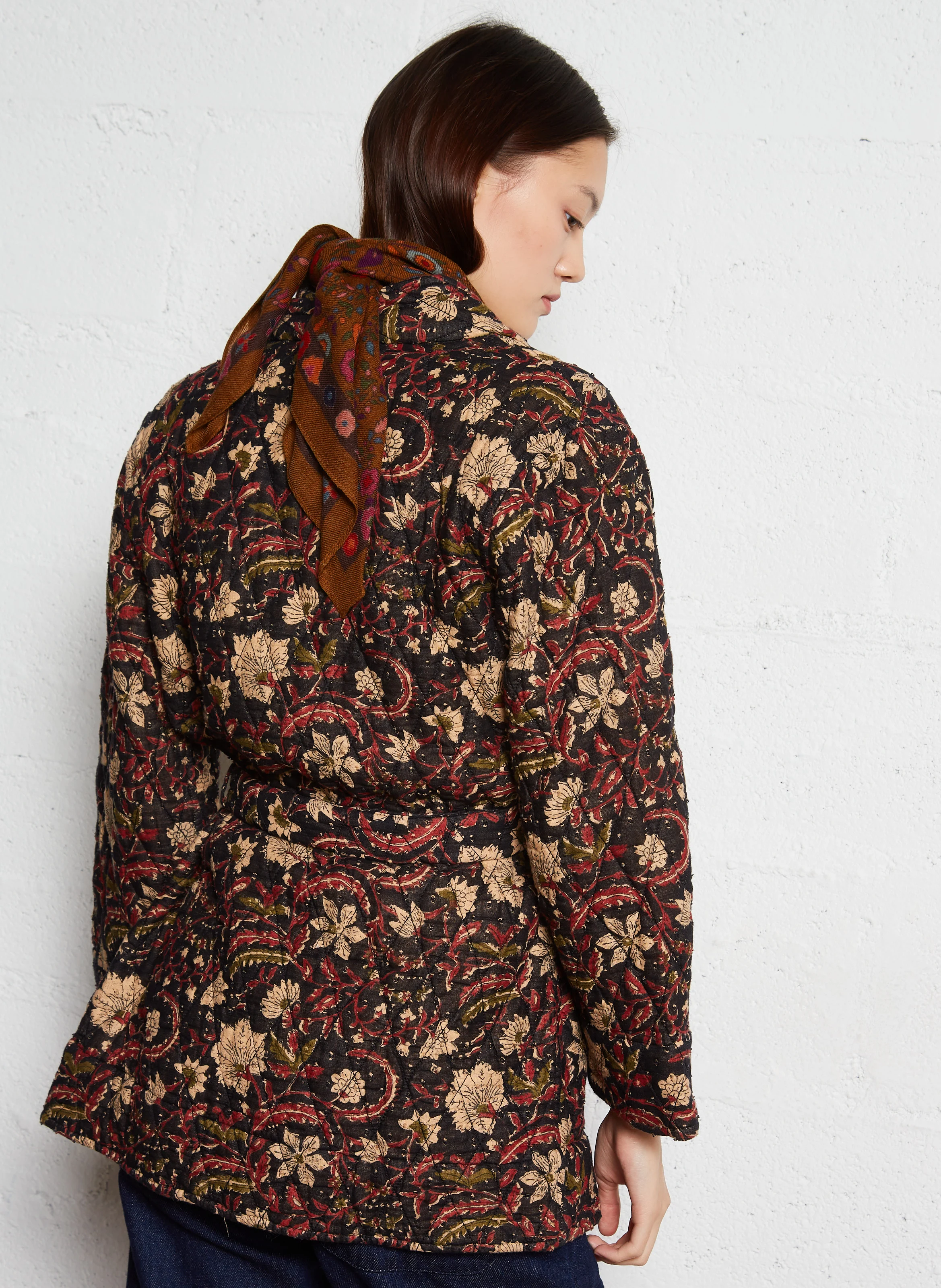 THEODORA - Veste droite matelassée en coton imprimé | Multicolore