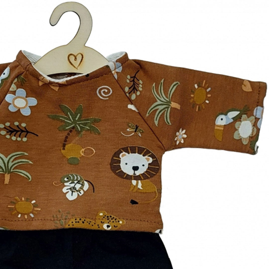 Hollie poppenkleding broek en shirt - safari
