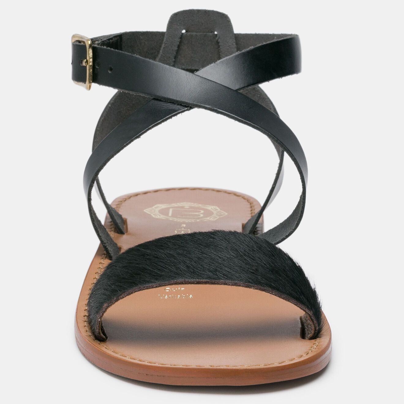 Les Bagatelles Sandales en Cuir Cortaderia noir/marron