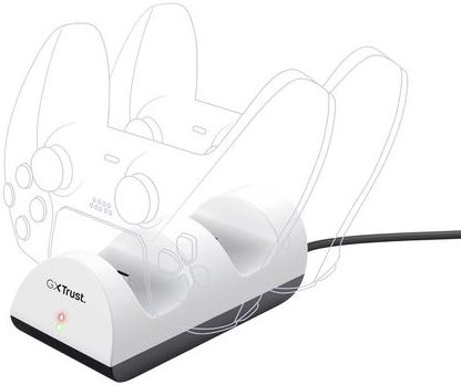 Trust GXT254 Duo Charge - Dockingstation voor twee PS5 controllers - Wit