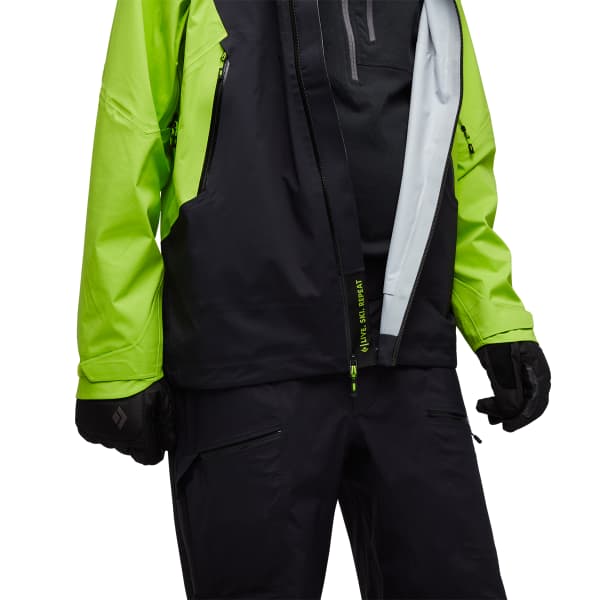 Veste de ski BLACK DIAMOND M RECON LT STRETCH SCHELL BLACK LIME GREEN