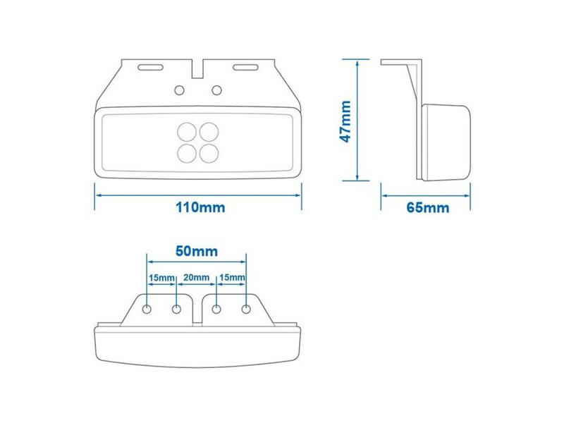 ProPlus 12/24 volt LED markeringslamp met houder - White
