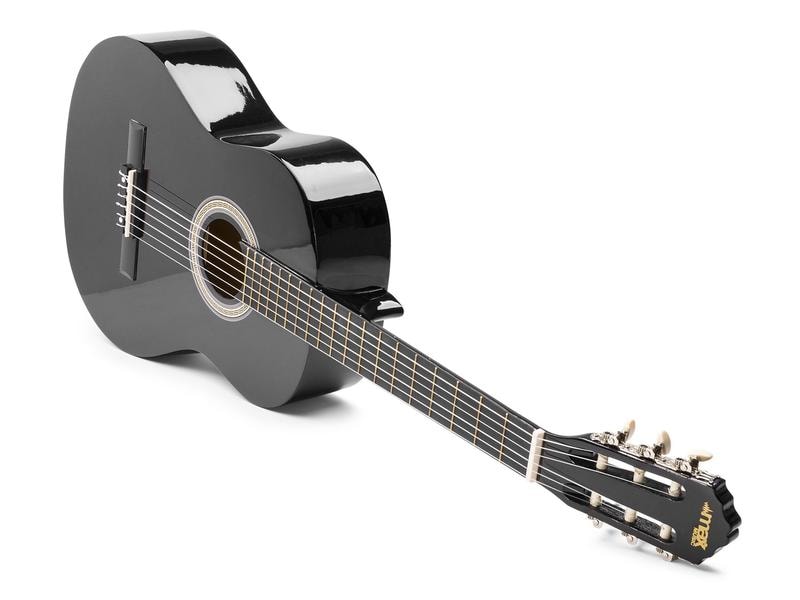 MAX Akustikgitarre SoloArt Set Schwarz Klassische Gitarre mit Zubehör