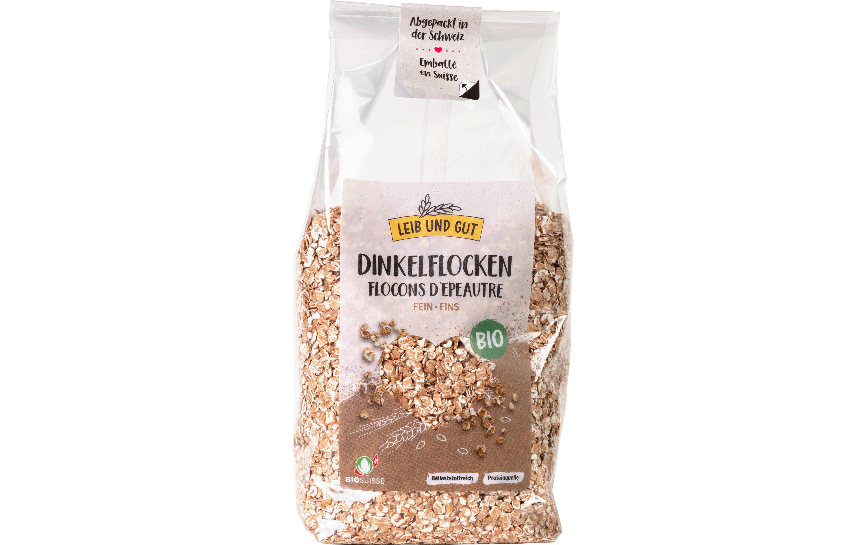 Bio Dinkelflocken fein 450 gFeinblättrige Flocken in Bio-Qualität