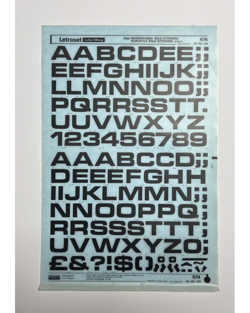 letraset-674- MICROGRAMMA BOLD EXTENDED - 60pt