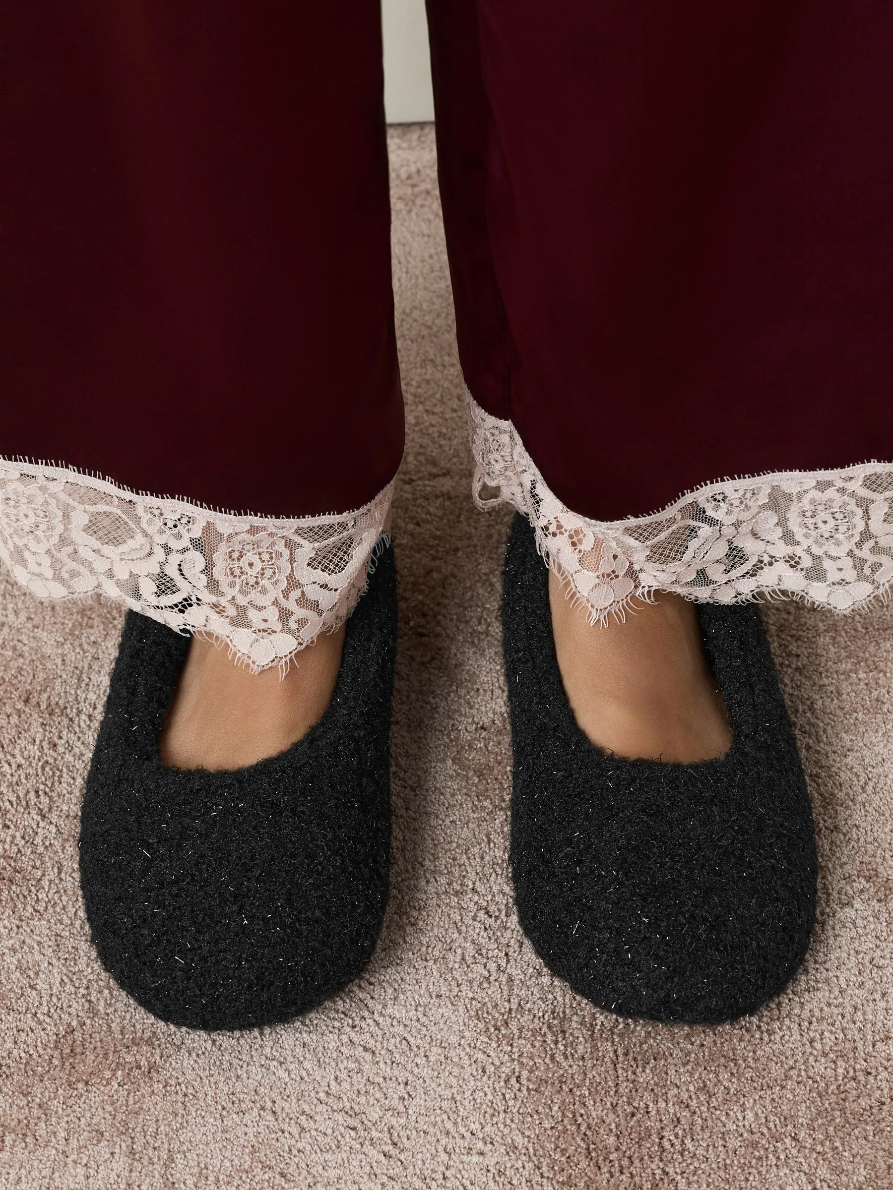 Zwarte glitter - Ballet Flat Slippers