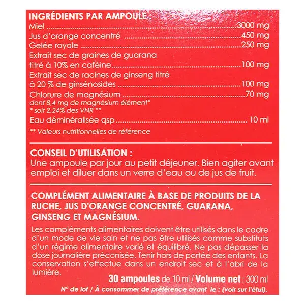 Geleia Real de Ginseng Original Nat & Form, 30 ampolas