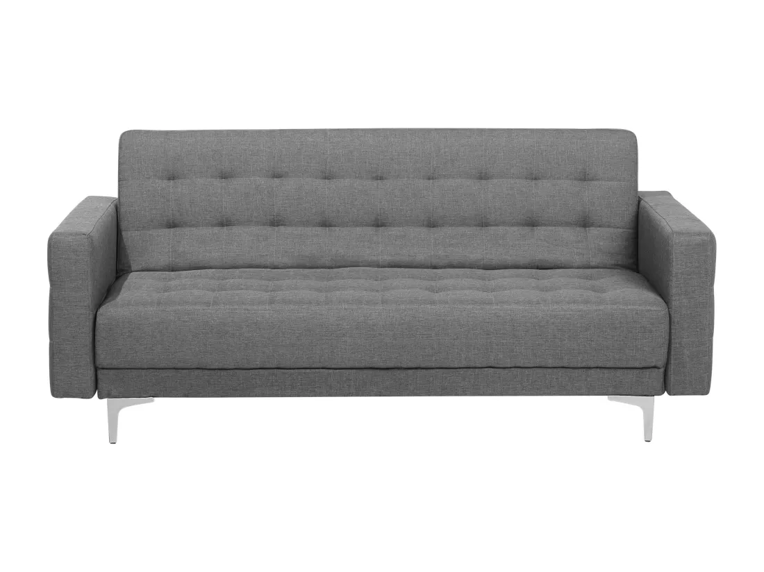 Canapé convertible 3 places en tissu gris clair ABERDEEN