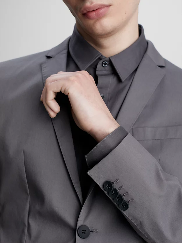 Blazer slim em algodão técnico