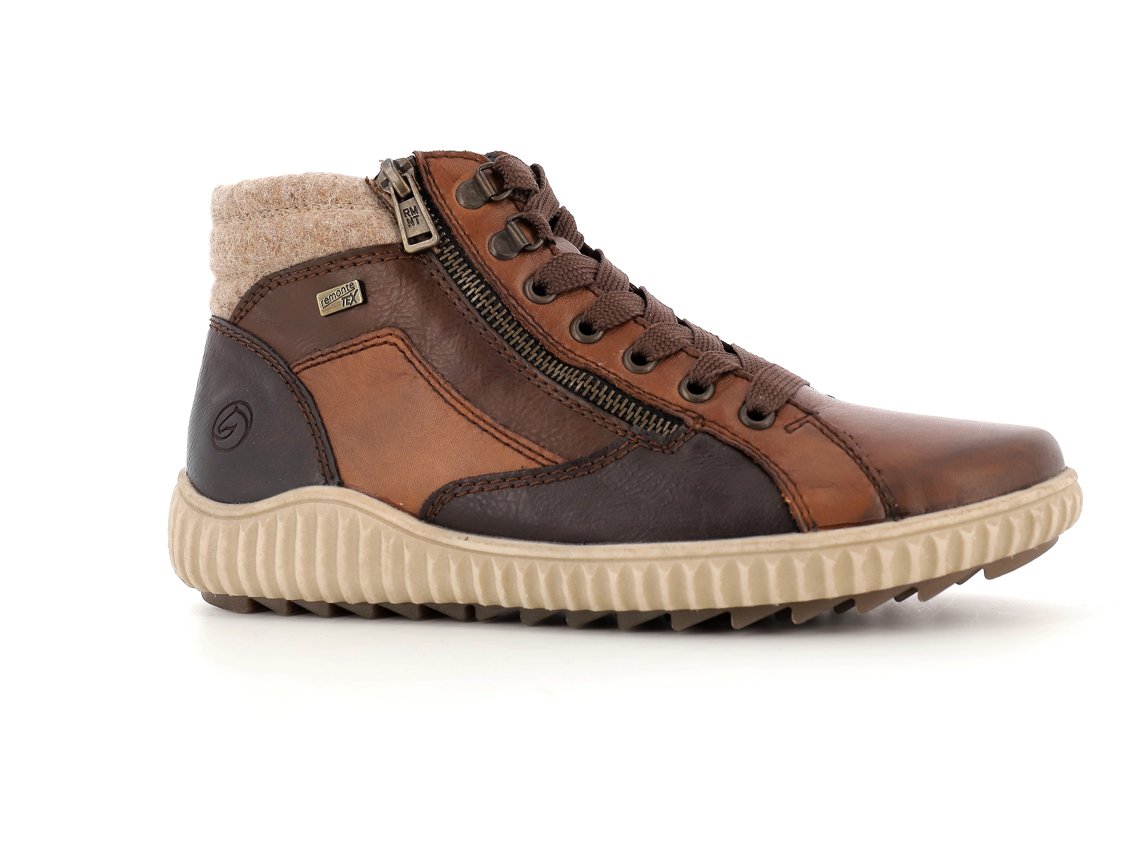 Remonte-R8271 Matières combinées Marron Foncé