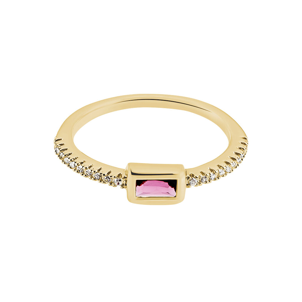 Bague Plaqué Or Jaune Calvina Pierre Synthétique
