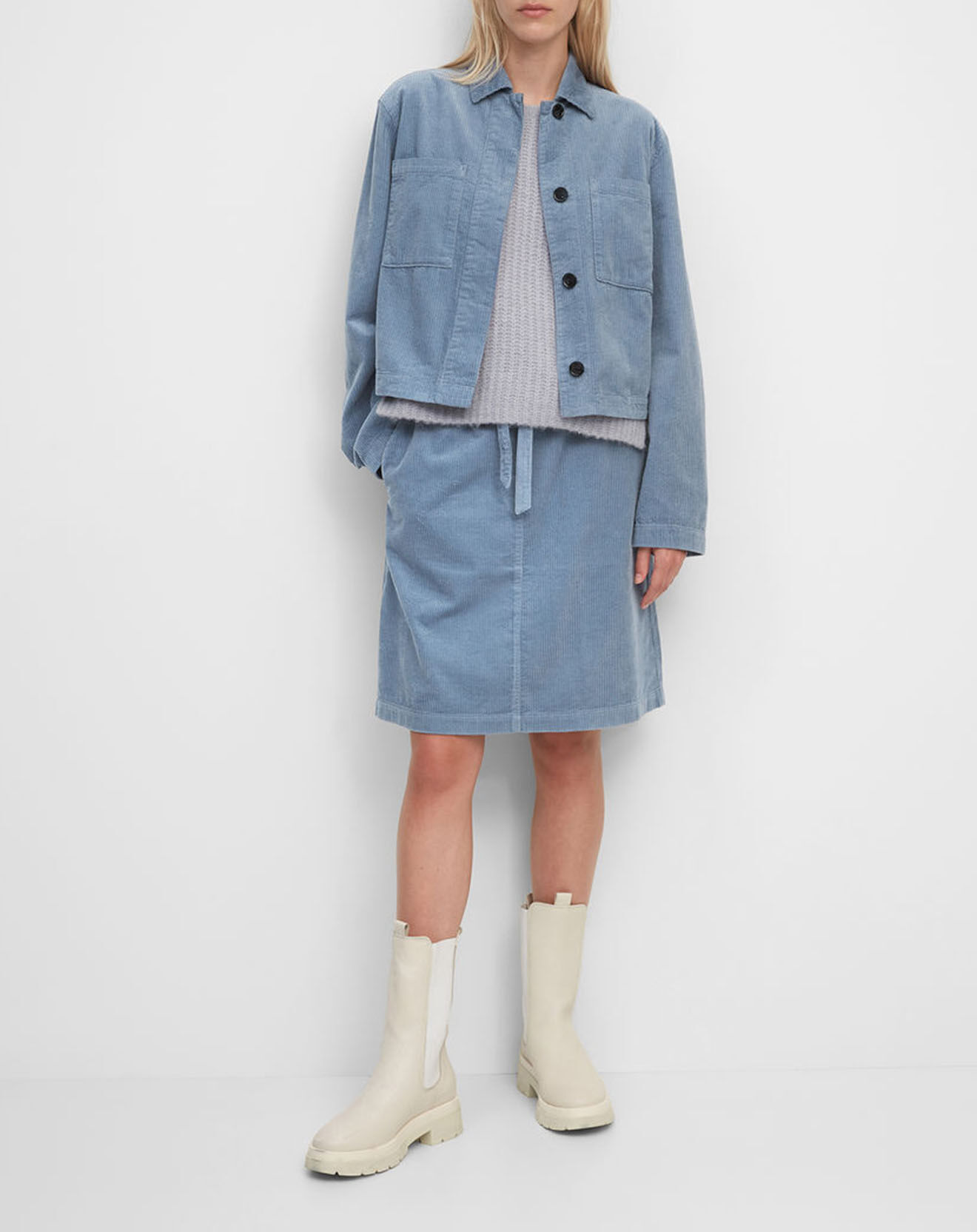 Marc O'Polo Veste courtes en Velours côtelé bleu ciel