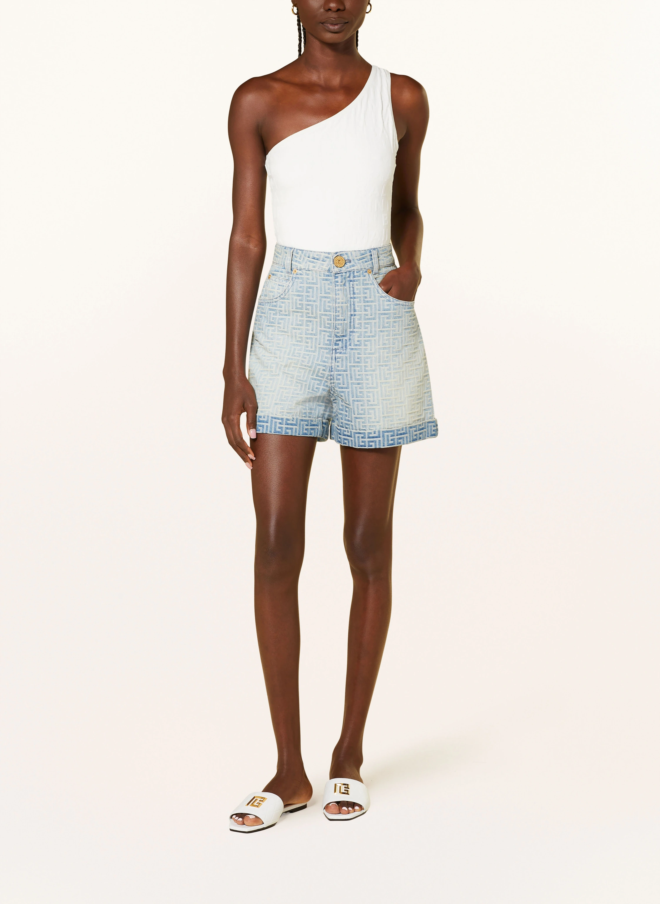 BALMAIN One-Shoulder-Badeanzug