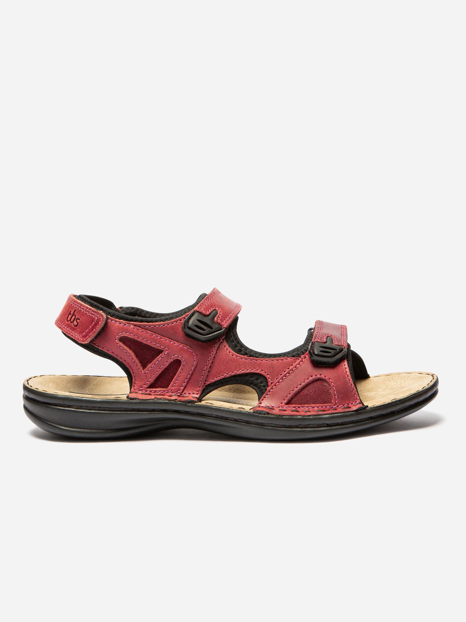 Sandales Homme Dessus Cuir Bordeaux