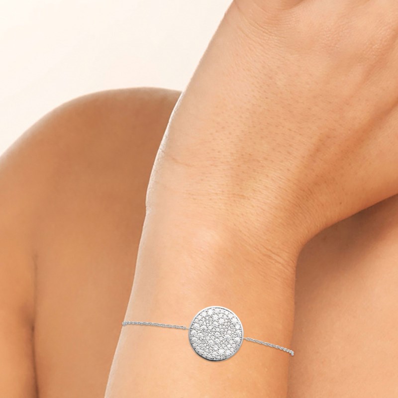 Bracelet Femme - Argent 925 - Oxyde de zirconium - Longueur : 18 cm