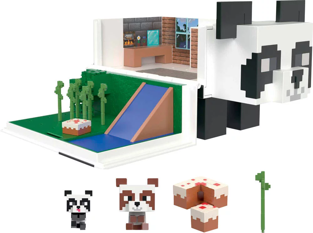 MINECRAFT - LA MAISON DU PANDA - COFFRET MINI TETES MODULABLES