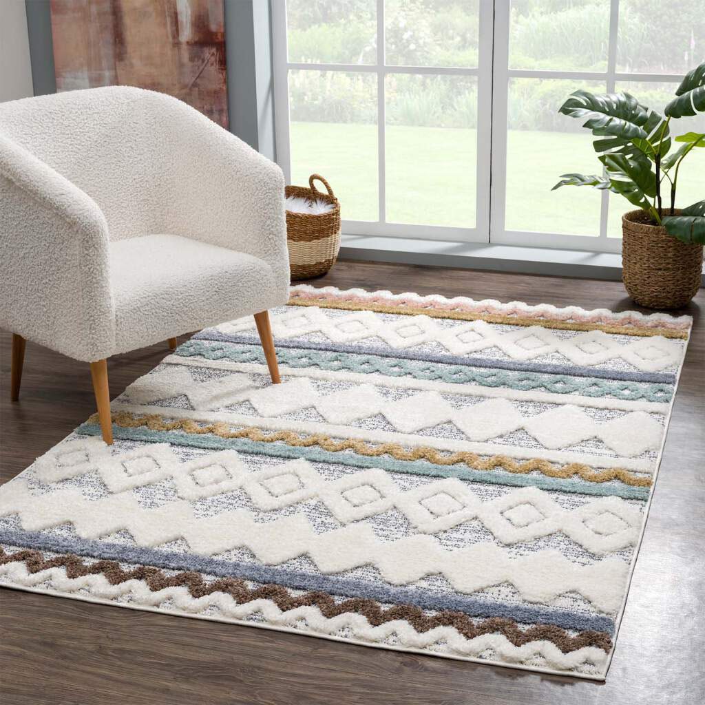 Carpet City Hochflor-Teppich »Focus 3013« rechteckig 20 mm Höhe Läufer, Boho, Hochtief-Muster/ 3D-Effekt, für Wohnzimmer, Schlafzimmer