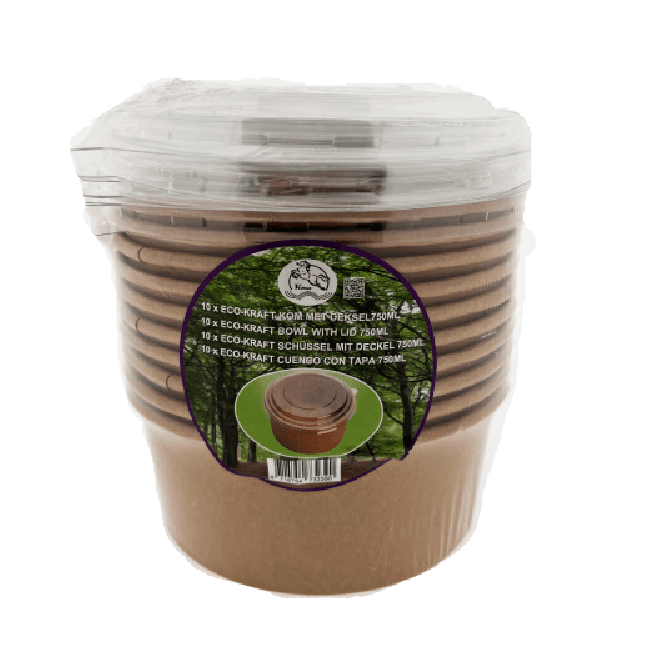 Vima Eco-Kraft Kom met Deksel 10st 750ml