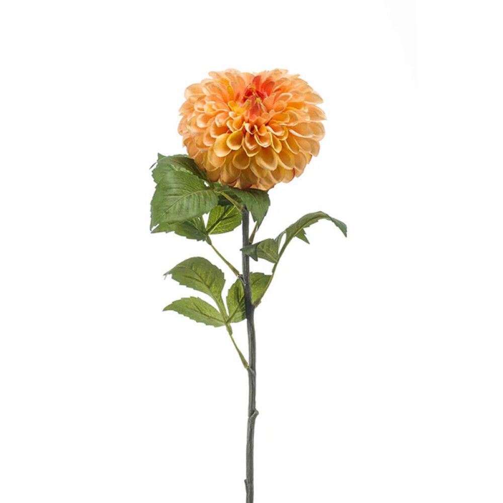 KUNSTPLANTE EMERALD DAHLI PUMPON SNITTBLOMST ORANSJE 74CM