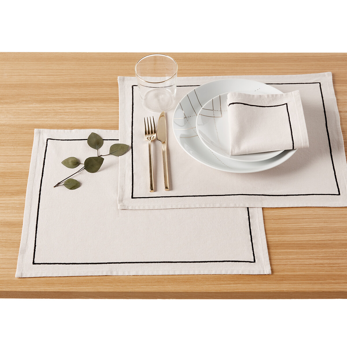 LA REDOUTE INTERIEURS<br>Conjunto de 4 individuais de mesa em linho lavado/algodão Métis Bourdon