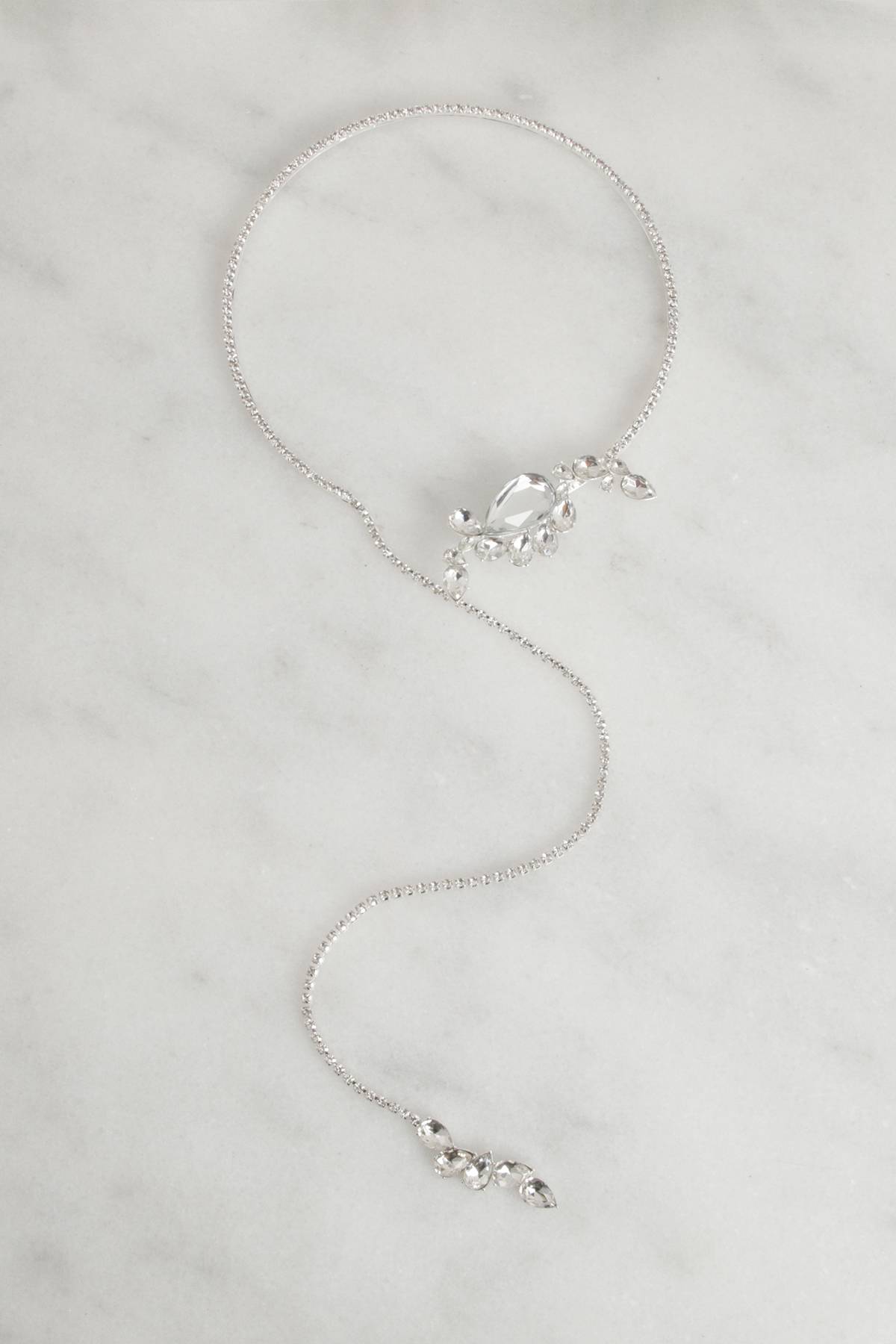 KarenMillen Collier Ras-de-Cou Tombant Diamanté