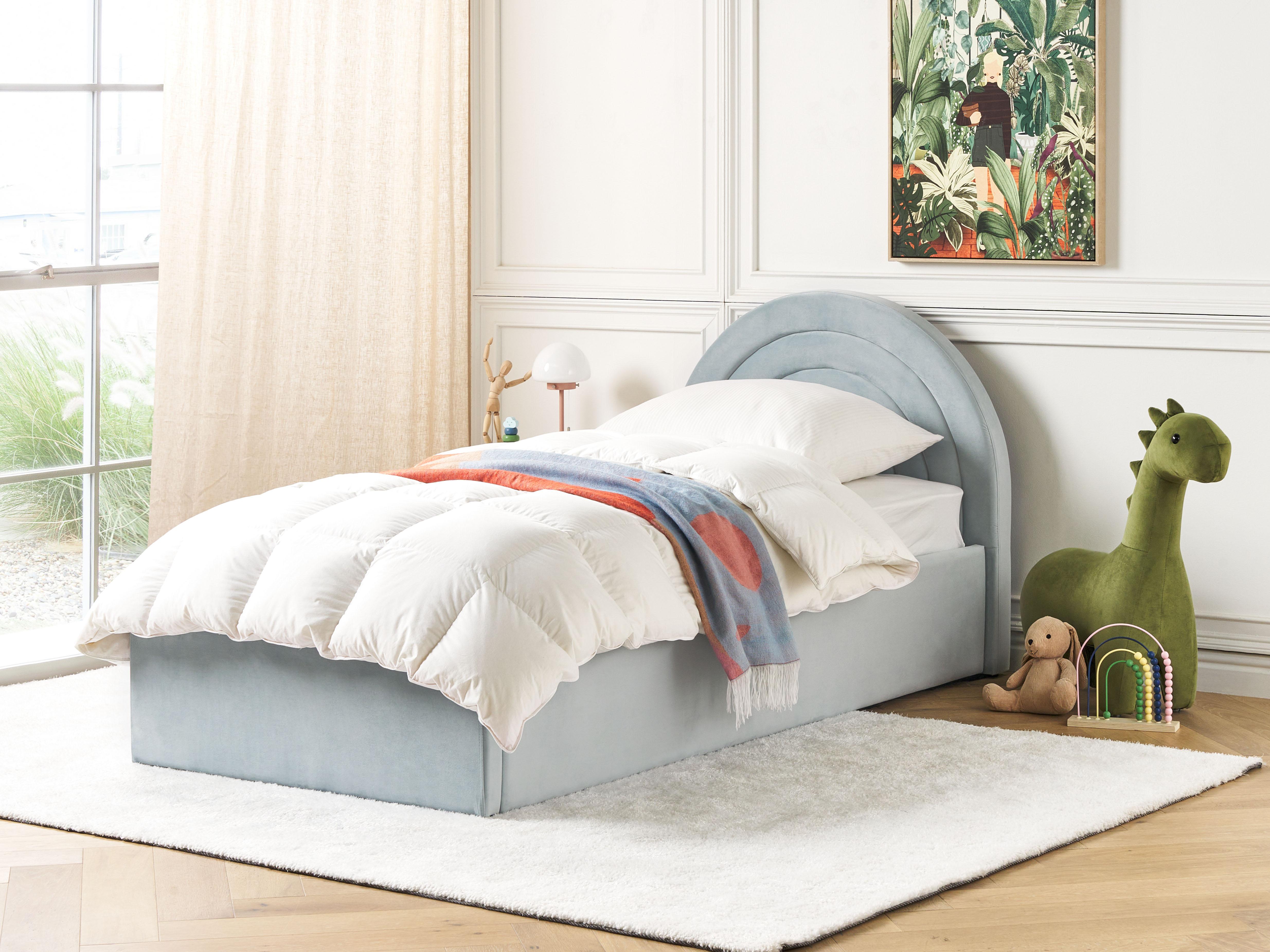 Kinderbed met opbergruimte Fluweel ANET 90 x 200 cm Lichtblauw