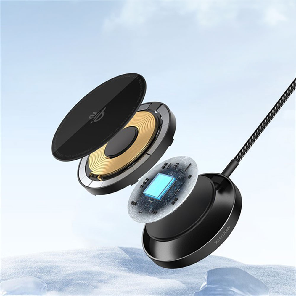 (1.5m) 15W Simple Mini4 USB C auf MagSafe Ladegerät Magnetischer Qi2 Wireless Charger - Silber
