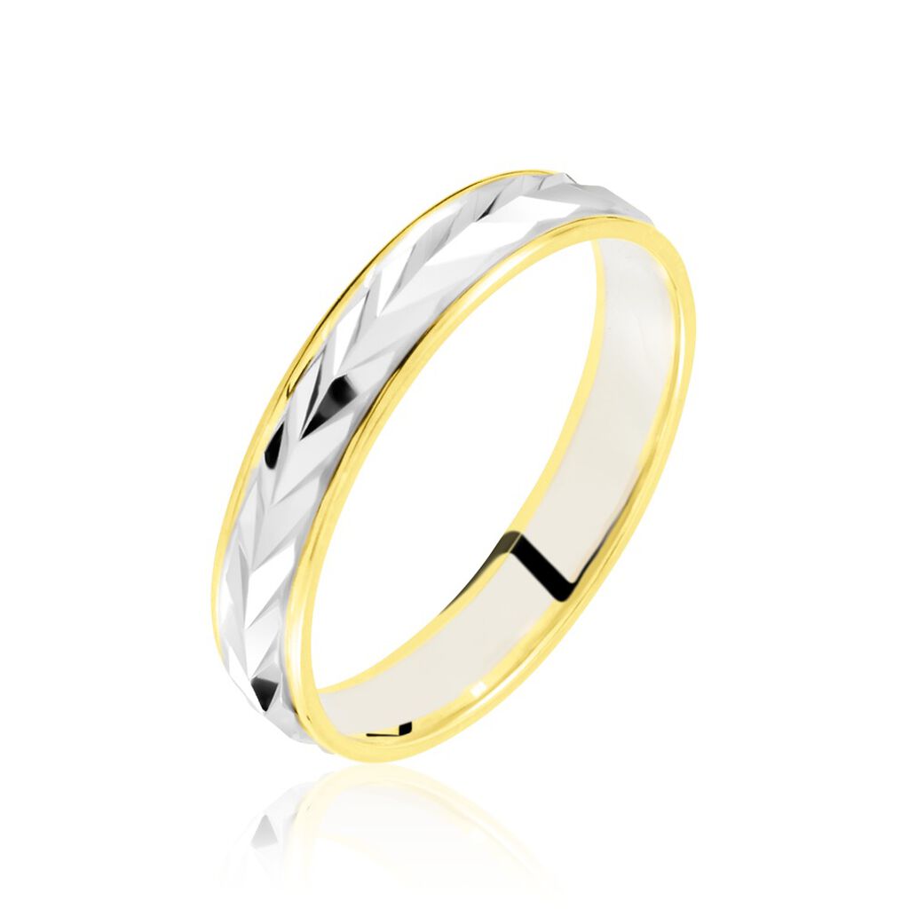 Alliance Epi Fantaisie Ruban Plat Or Bicolore