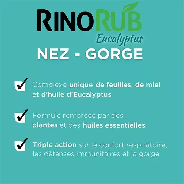 Forté Pharma RinoRub Rhume Nez Toux Gorge Eucalyptus 15 comprimés