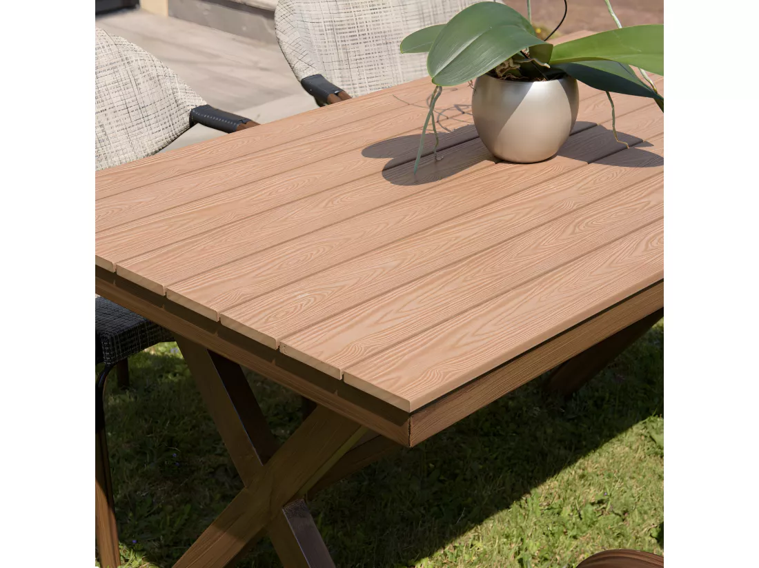 VIANNEY - Table de jardin rectangulaire 4 personnes 140x80cm