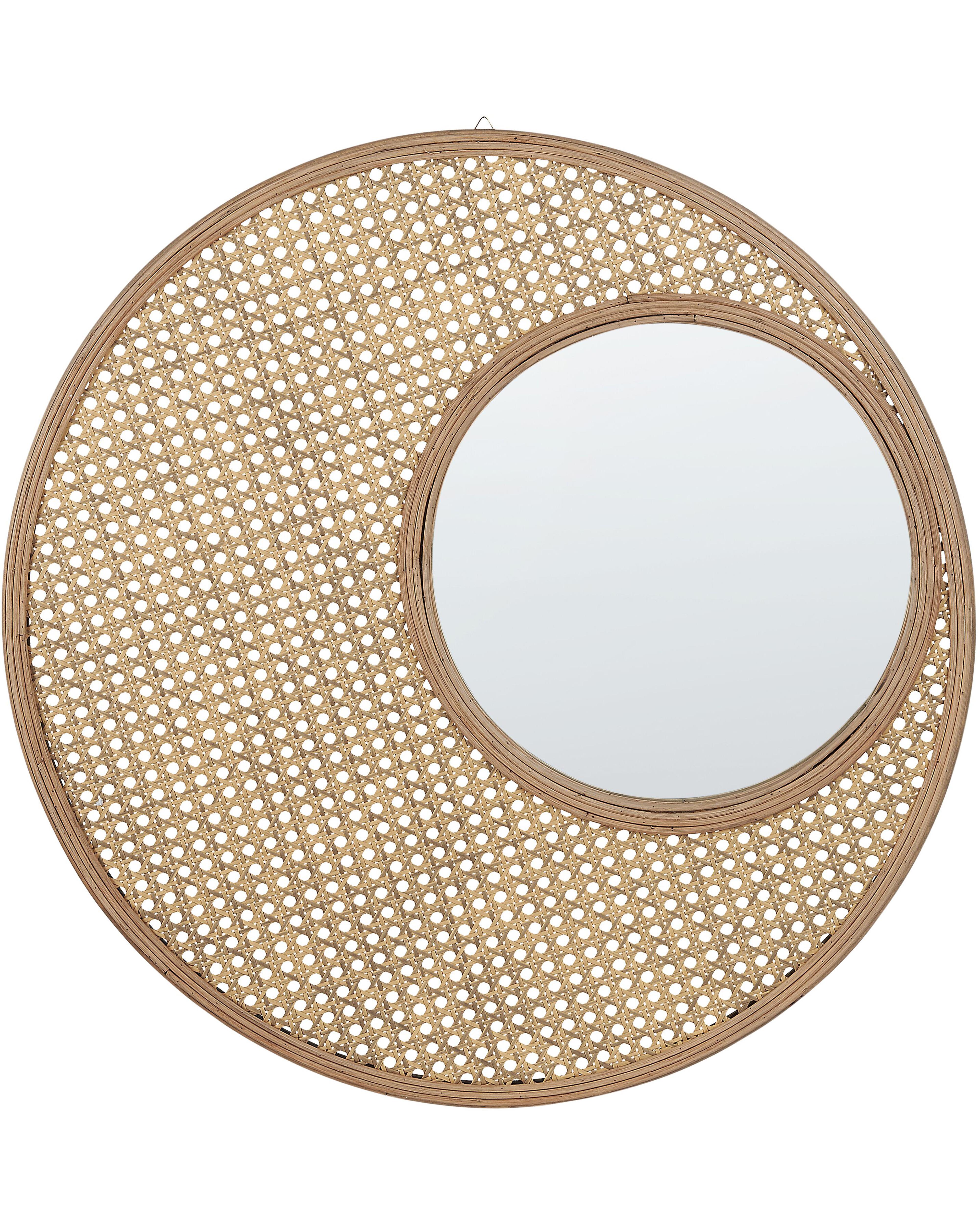Wandspiegel PALAU 60 cm 60 cm Rotan Natuurlijk
