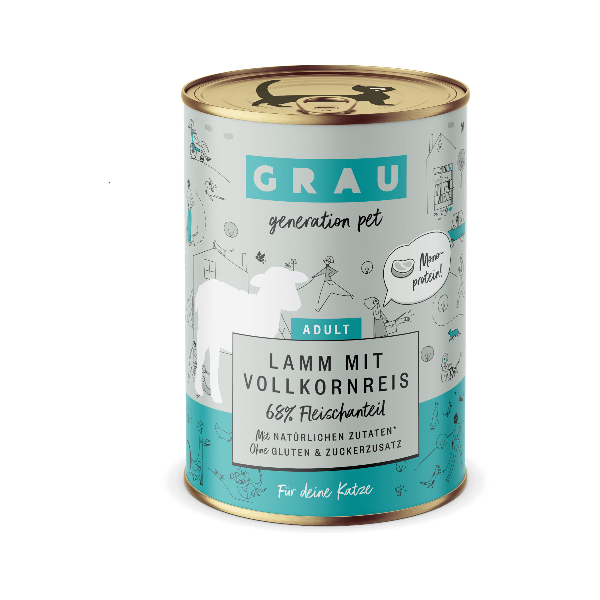 Grau Adult Kattenvoer - Lam met Volkoren rijst Glutenvrij - Blik