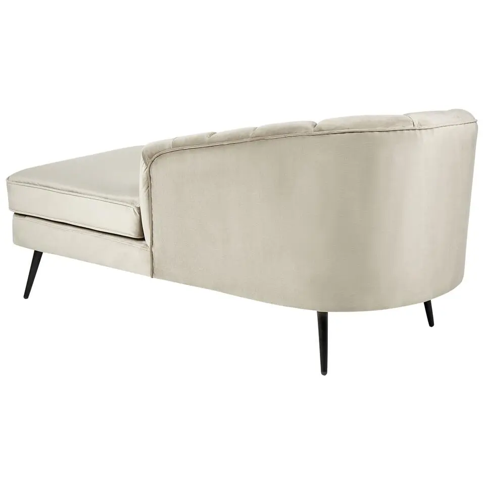 ALLIER - Chaise longue - Beige - Linkerzijde - Fluweel