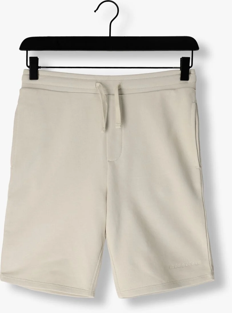 LYLE & SCOTT beige lyle & scott korte broek script embroidered sweat short