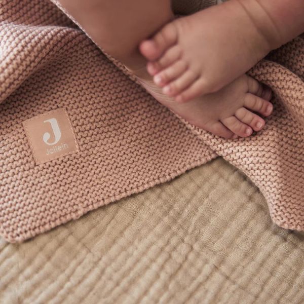Jollein Wiegdeken Basic Knit - Wild Rose - 75 x 100 cm