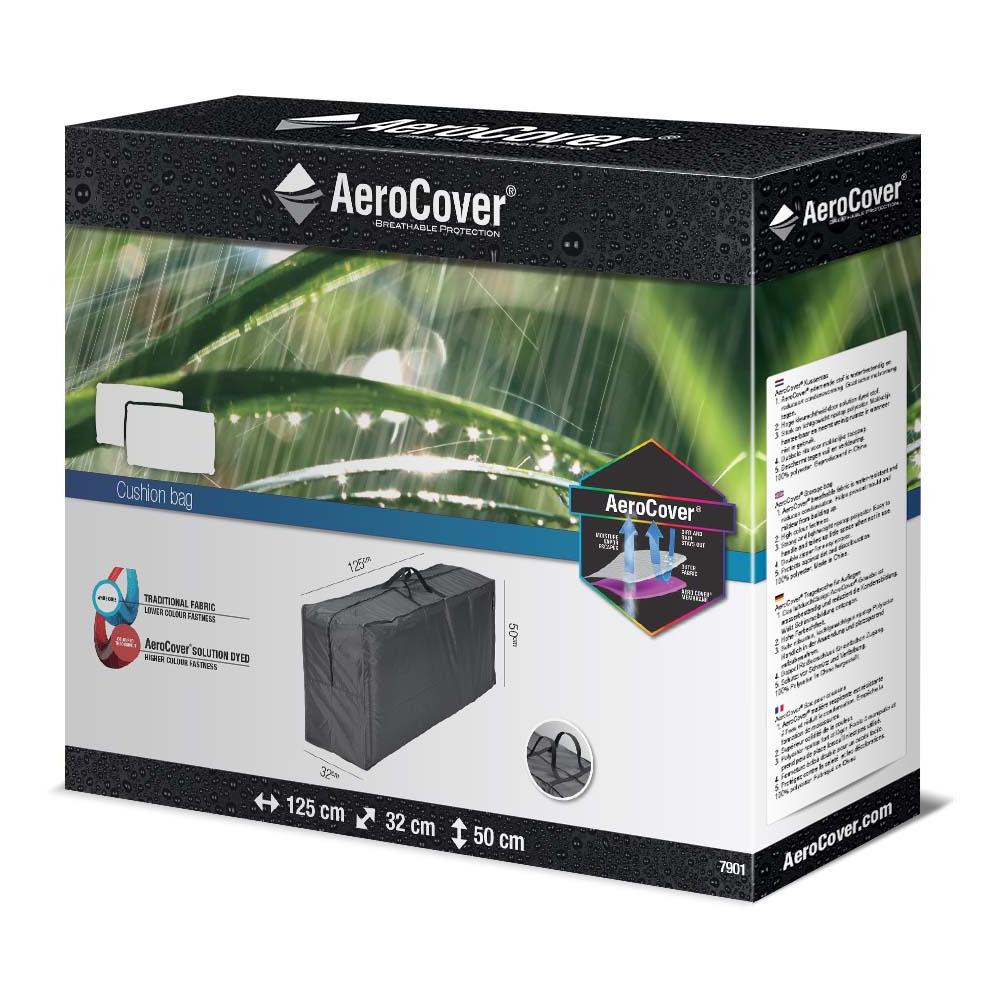 Housse de protection respirante pour bac à coussins pour bac à coussins 125x32xh