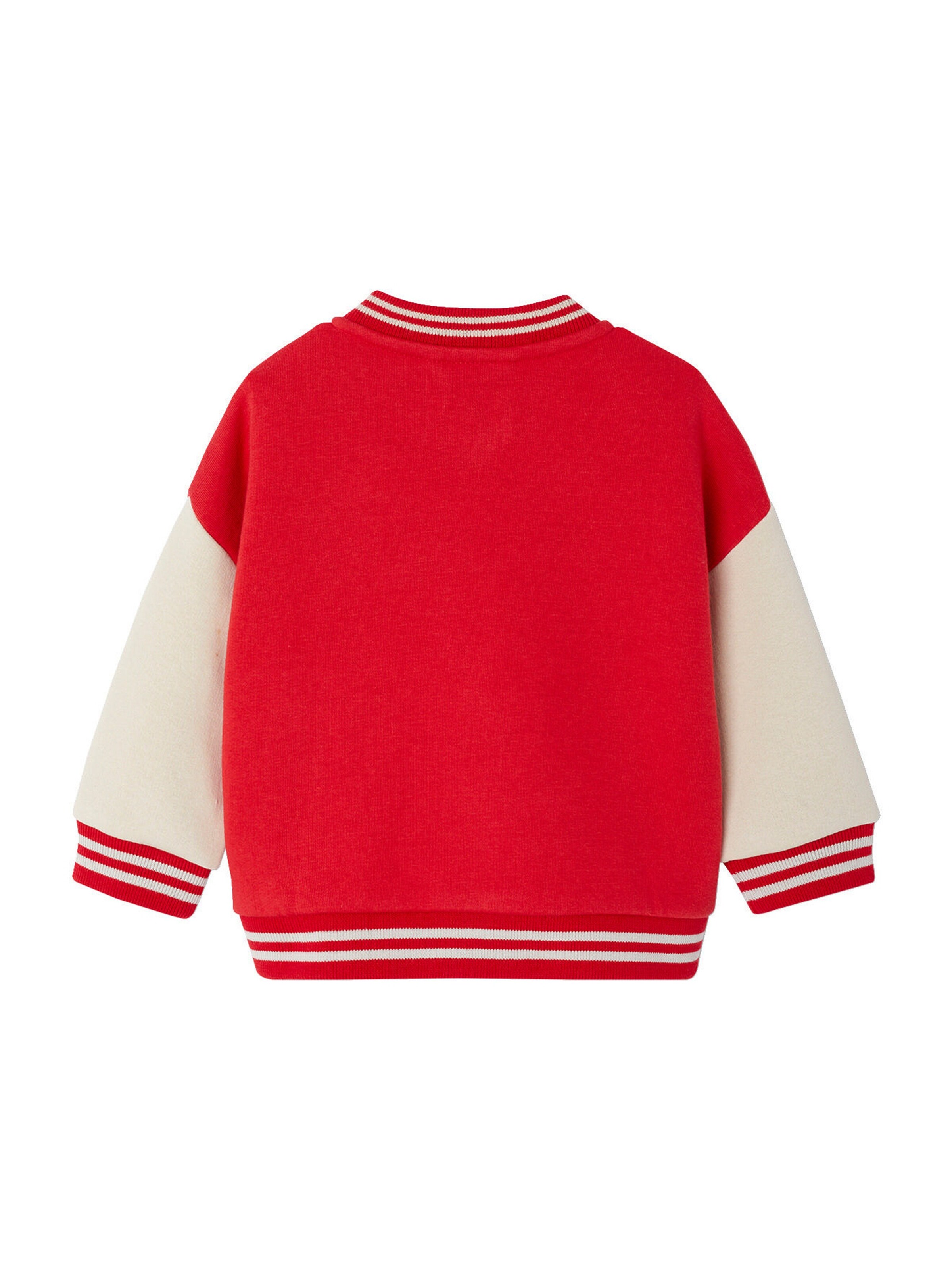 Vertbaudet Baby Sweatjacke im College-Style mit Recycling-Polyester rot