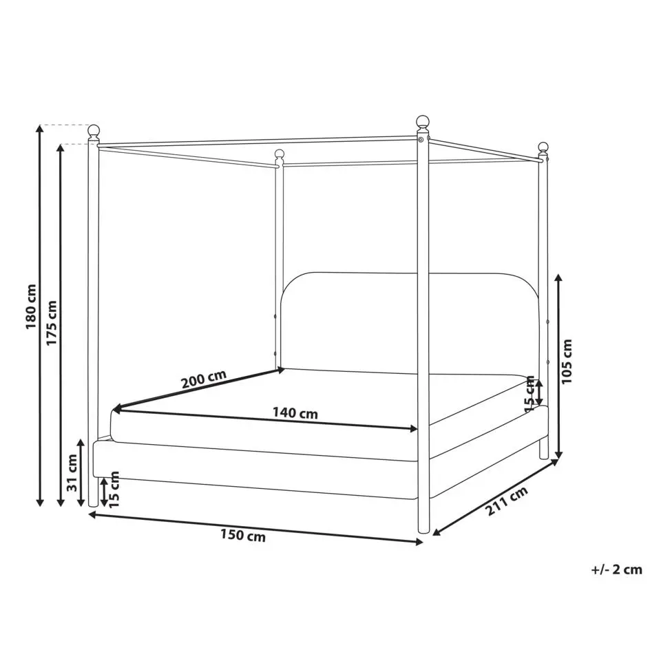 DANNEMOIS - Tweepersoonsbed - Beige - 140x200 cm - Bouclé