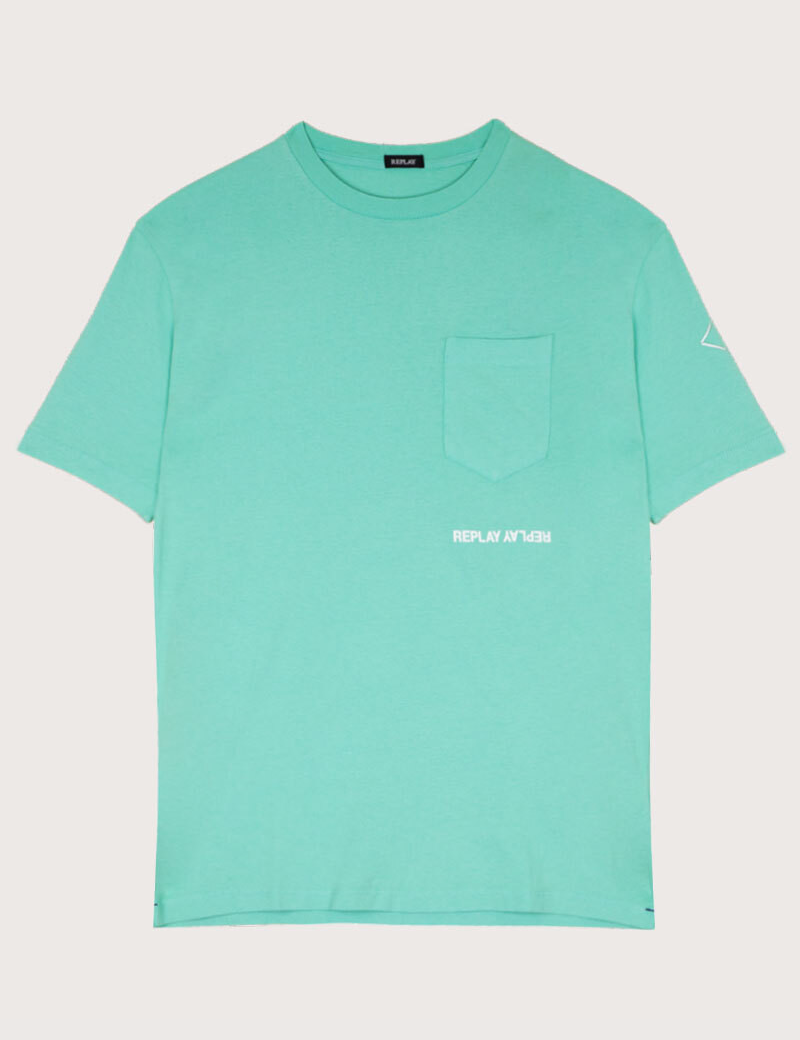 REPLAY T-SHIRT HOMME RELAX VERT MENTHE