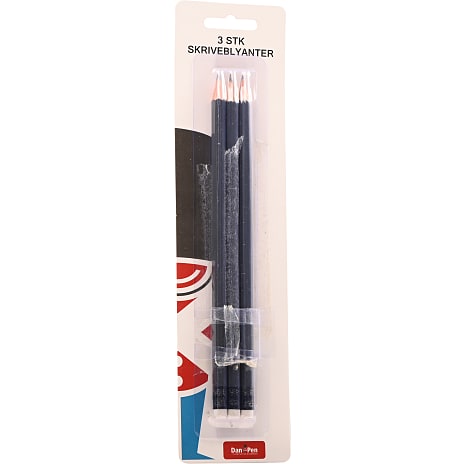 Danpen HB blyant m. viskelæder 3-pak