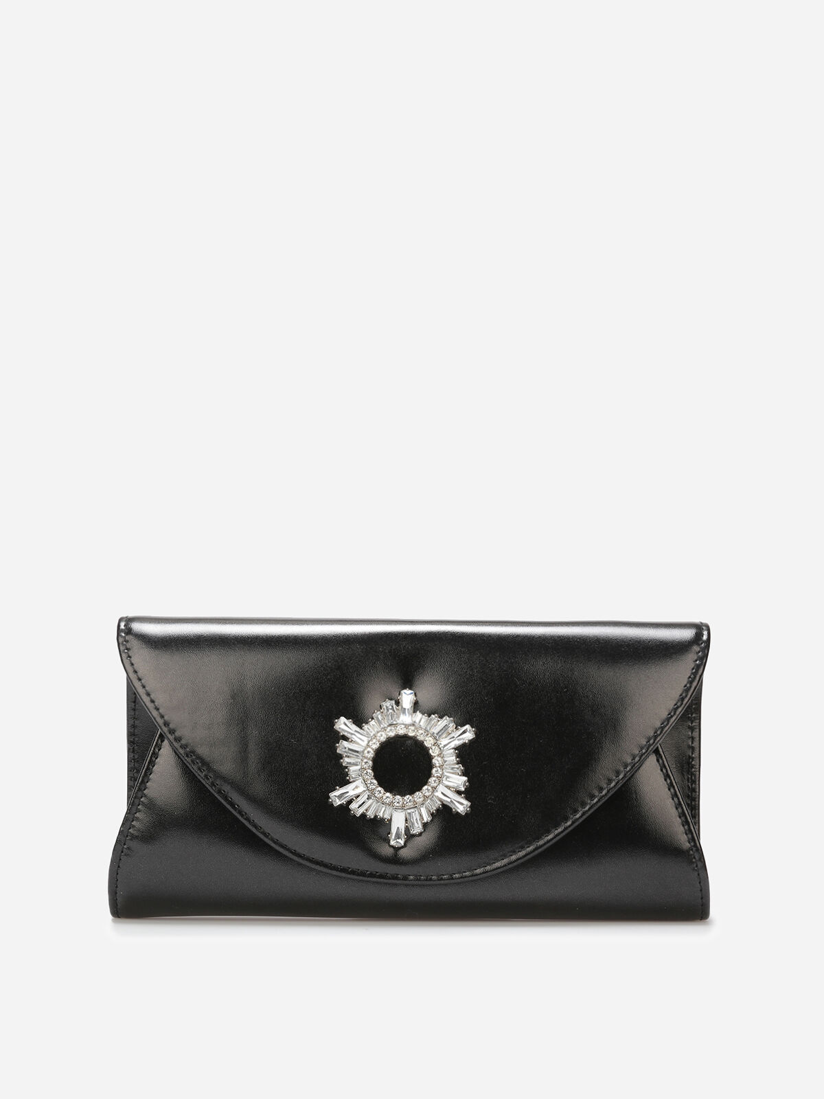 Pochette de soirée à boucle en strass- Noir