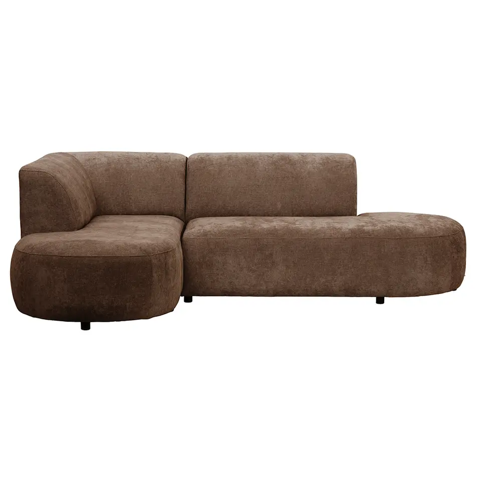 Hoekbank Luna links - stof Rebel - terra