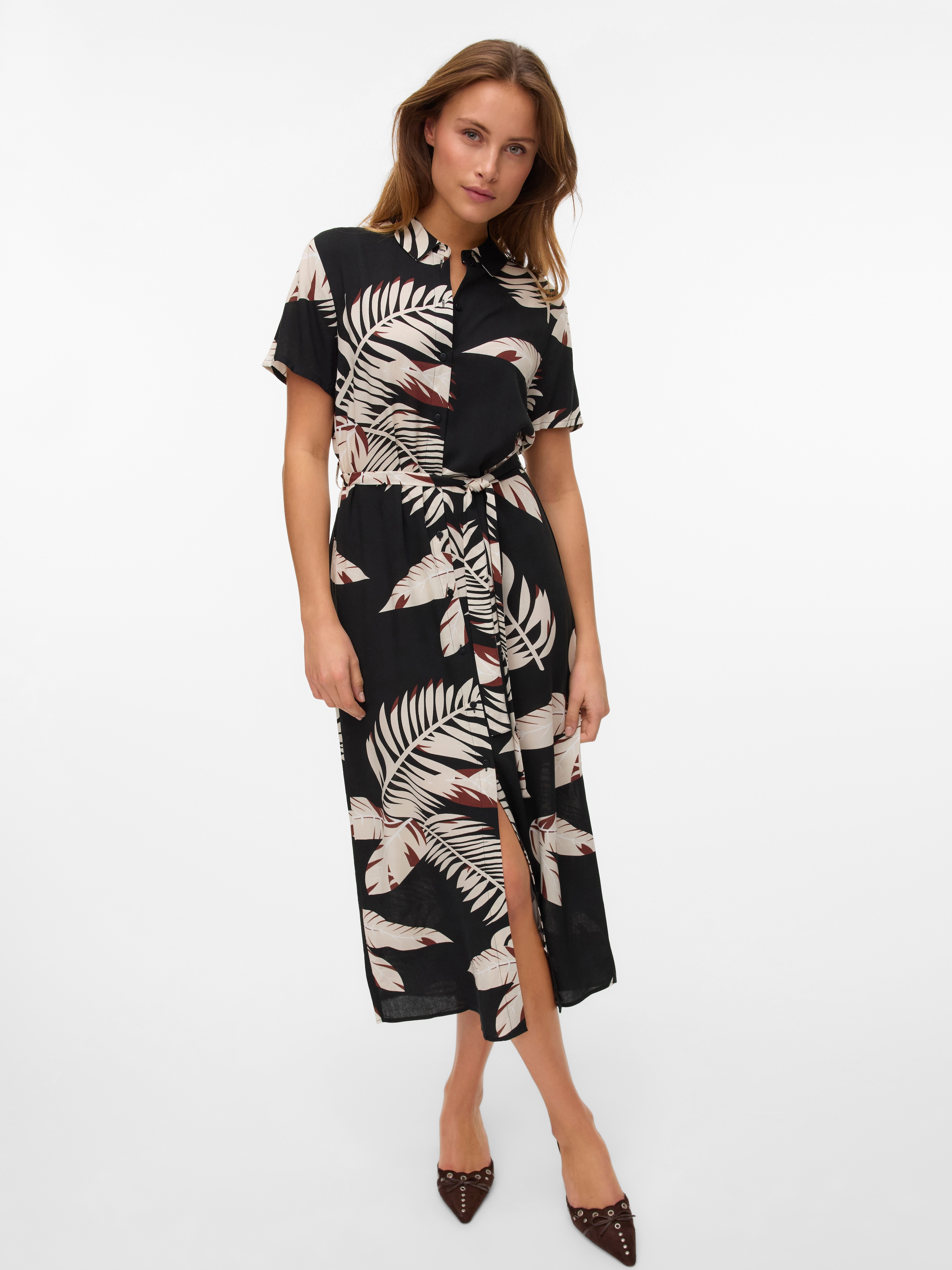 Vero Moda Hemdblusenkleid »VMEASY JOY S/S LONG SHIRT DRESS WVN GA« Sommerkleid,