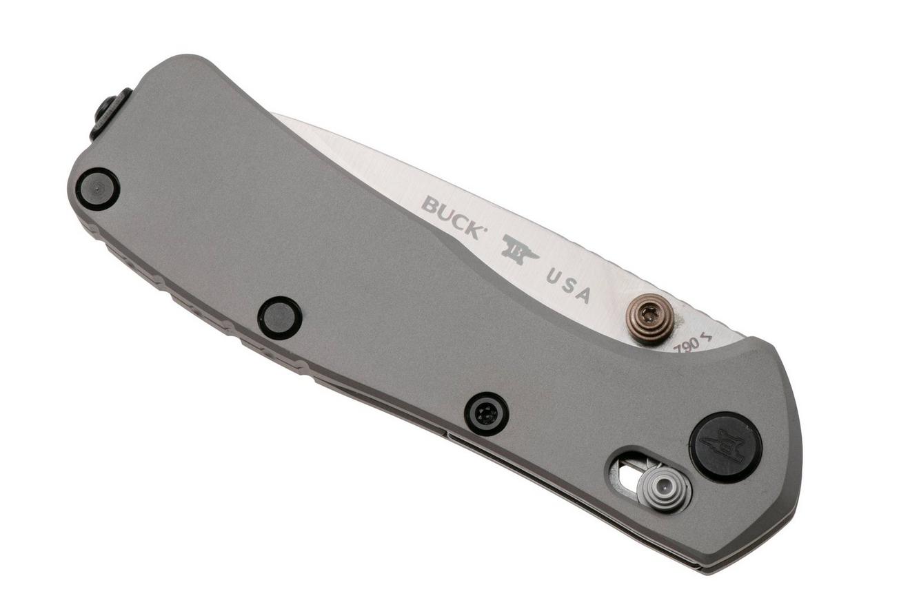 Buck 790 Mini Range Elite 0790GYS Satin MagnaCut, Gray Aluminum, zakmes