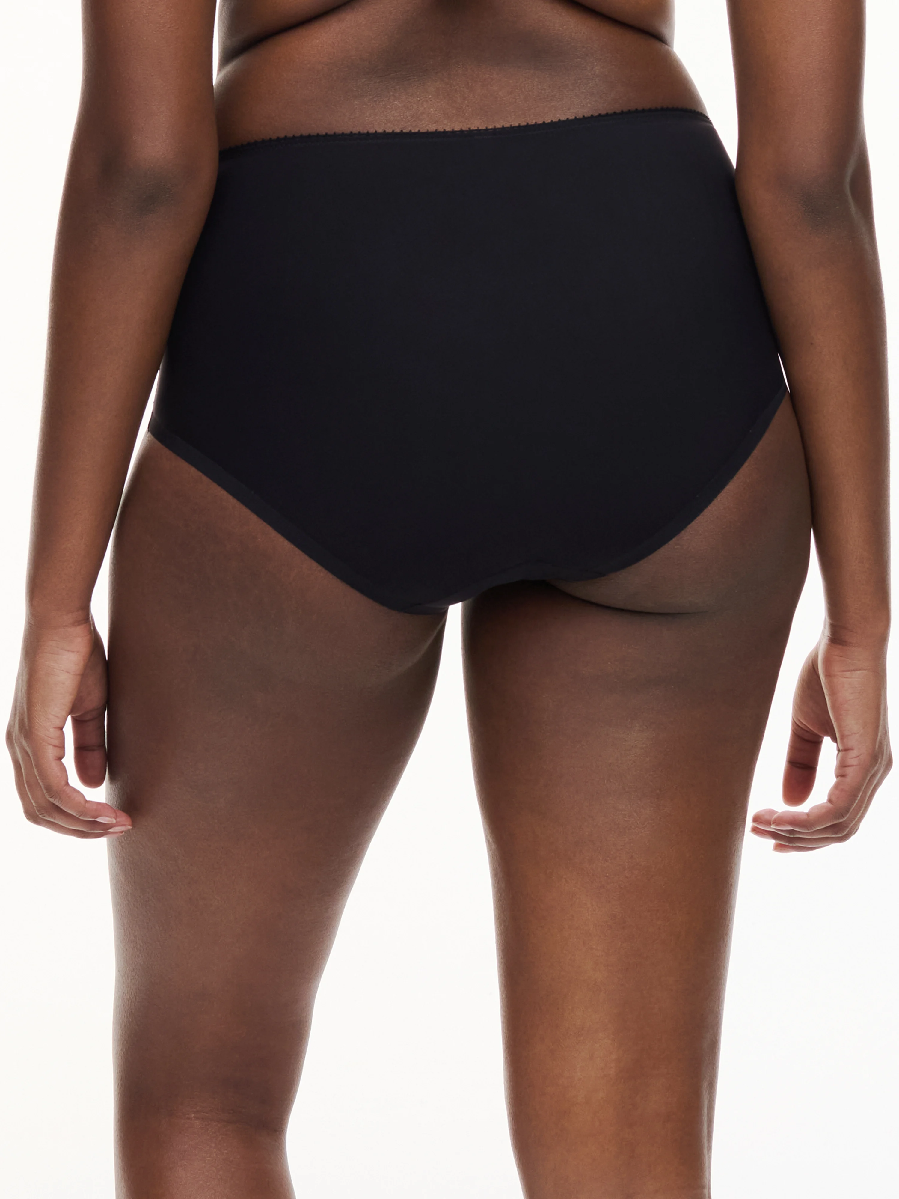INTRIGUE - Culotte taille haute broderie | Noir