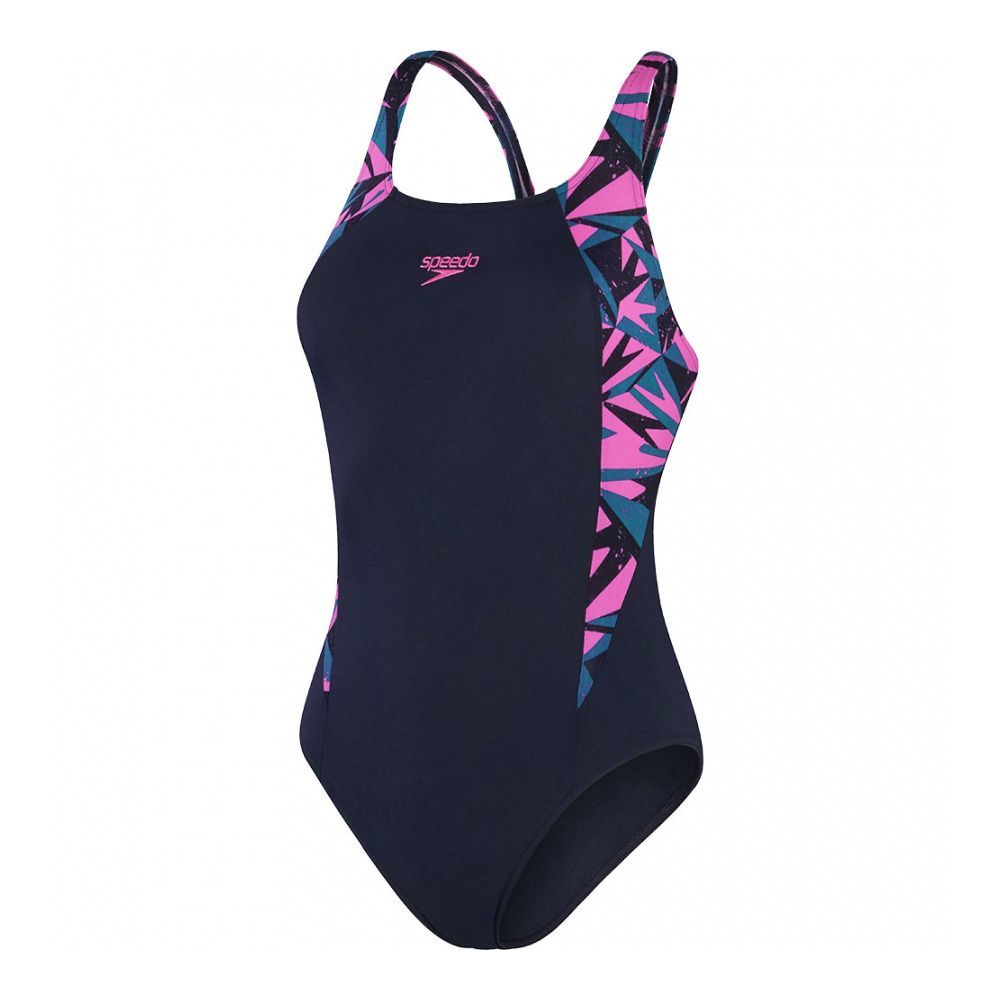 Speedo ECO+ H-BOOM SPLICE MUSCLEB - Maillot de bain 1 pièce Femme pink/green