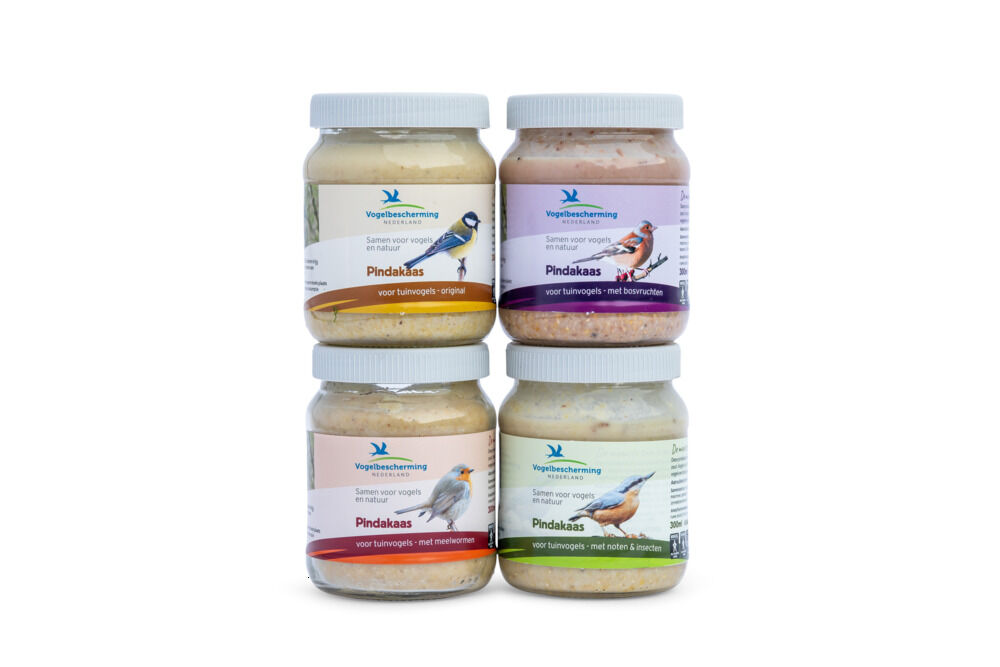 Vogelbescherming - Vogelpindakaas - Bosvruchten - Tuinvogelvoer - 300 Milliliter - Bosvruchten